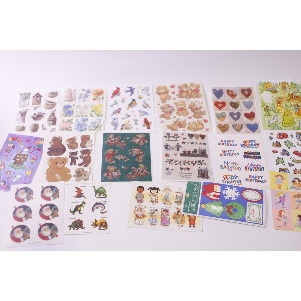 20 Sticker Sheets Vintage Holidays, Birthday, Sticker Sheets, Birds, Animals, D